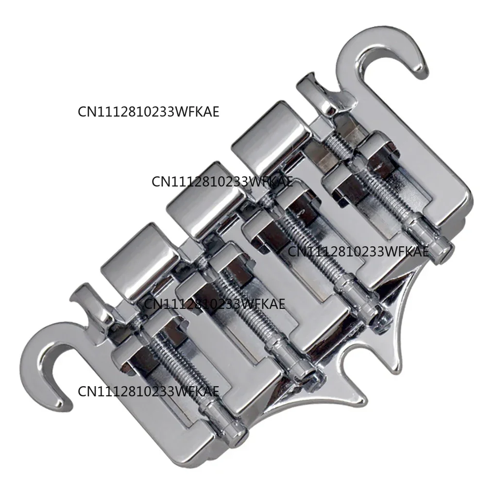 3 Point 4 String Bass Bridge Tailpiece Zinc Alloy Bridges with Saddle Replacement Parts for Gibson EPI Style Bass,Silver