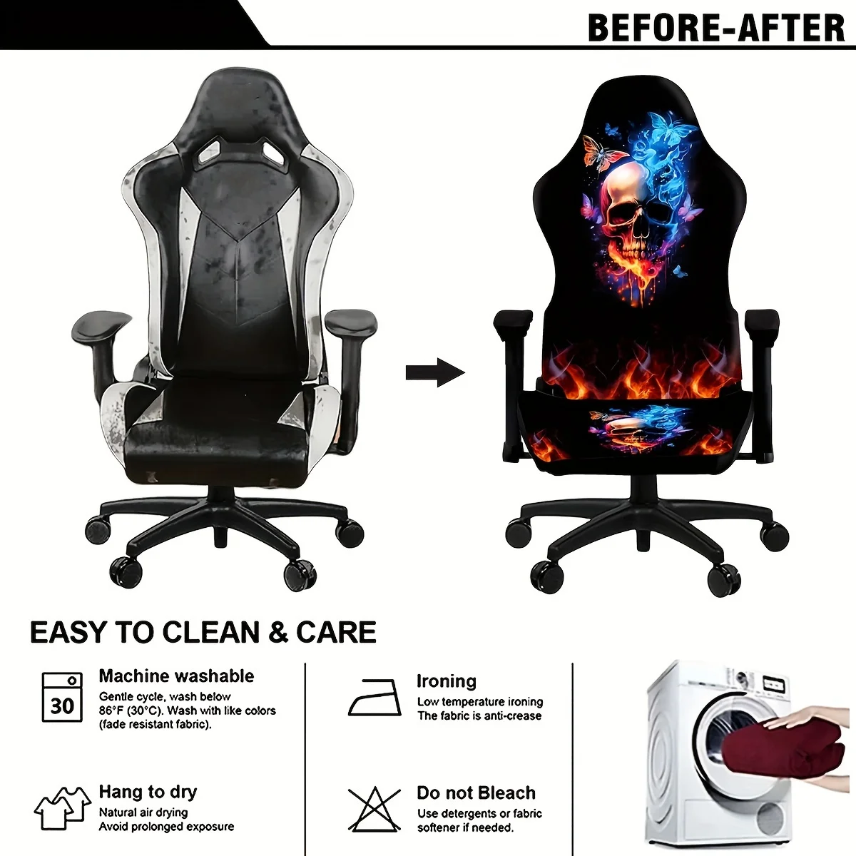 Office Gaming Chair Covers Featuring High Elasticity Washable Materials Chair Covers for Gaming Chairs Home Office Decoration