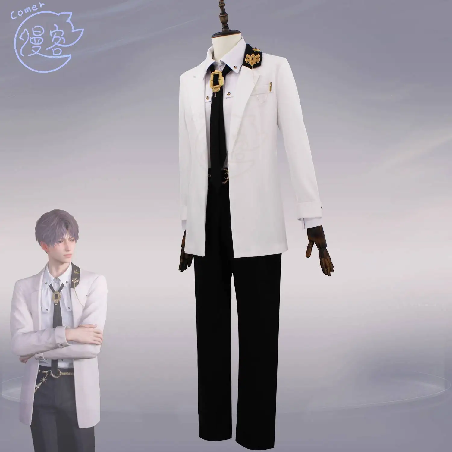 

New Love And Deepspace Rafayel Qi Yu Fiesta Carnival Halloween Cos Cosplay Birthday Shirt Coat Pants Tie Suit Jacket