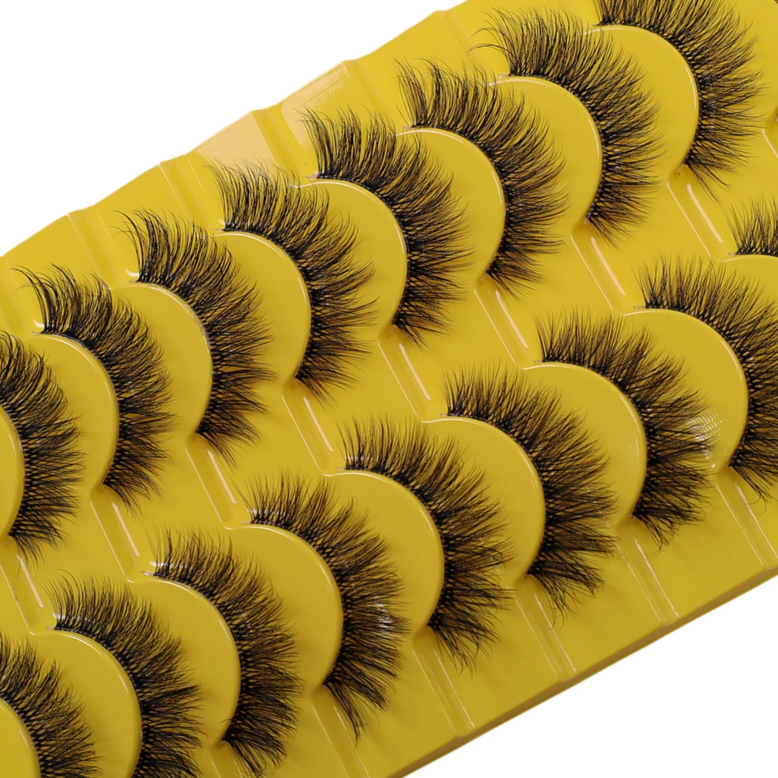 ヨーロッパとアメリカンスタイルのつけまつげ,ステージパフォーマンス用,1ピース,厚手,3次元カール,10ペア