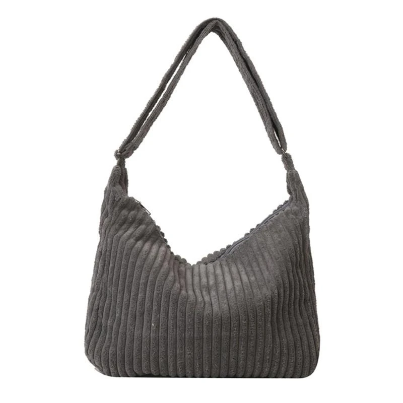 

Women Corduroy Shoulder Bag Korean Styles Crossbody Bag Work Bag Handbag Large Capacity Bag for Daily Travel