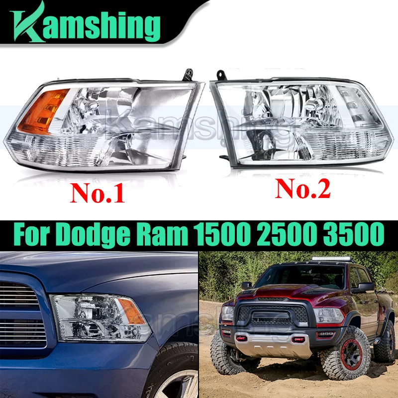 

A pair Front Bumper Headlight For Dodge Ram 1500 2500 3500 2009-2018 Head Light Headlamp Head Lamp