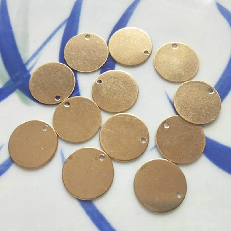 50pcs 6mm 8mm 10mm 12mm 15mm 18mm 20m Thickness 0.5mm Brass Round Disk Charms Pendants Jewelry Findings Accessories Wholesale