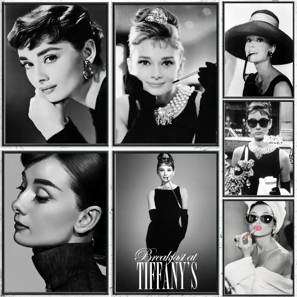 Famous Actors Audrey Hepburn Painting Calligraphy HD Canvas Poster Crease Free Waterproof All Space Wall Decor