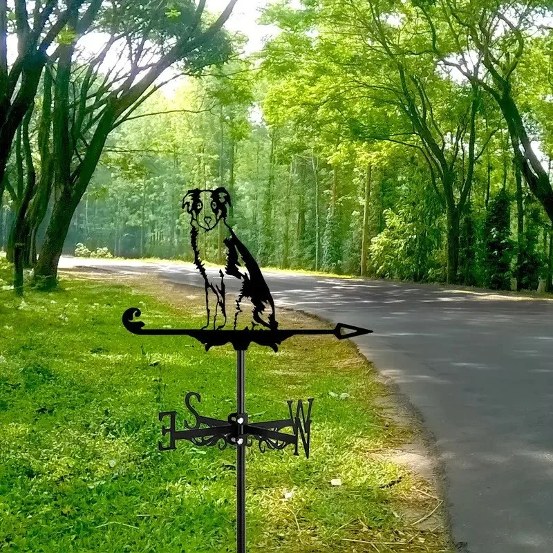 Pet Dog Weathervane Iron Art Garden Deco Roof Outdoor Park Zoo Road Sign Direction Sign Jungle Fence Home Decor Display Part