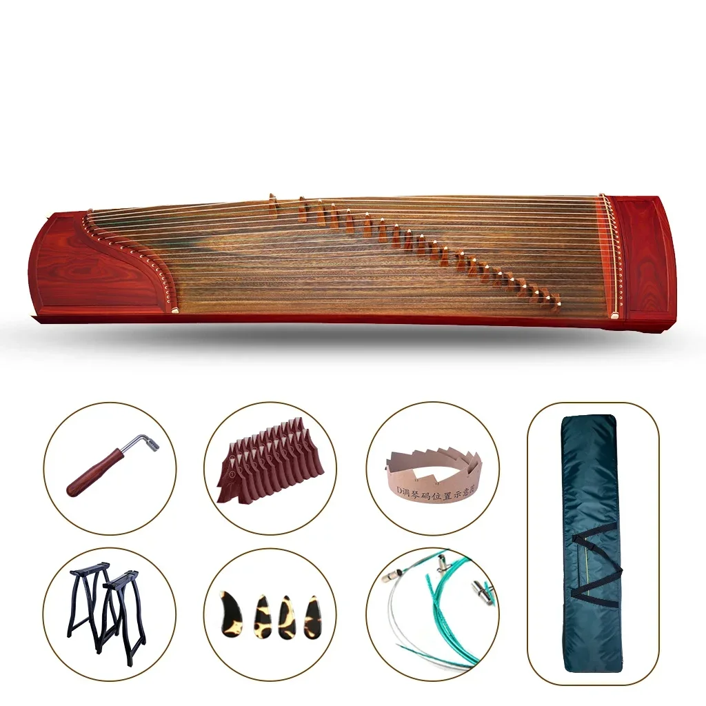 LOOK Rosy Sandalwood Guzheng 163cm Length Standard 21 Strings Chinese Zither Full Accessories Smooth Surface And Handcraft Koto