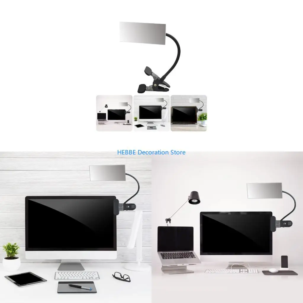 B0KC Easy Installation Clip On Mirror for Desk or Cubicle with Wide Viewing