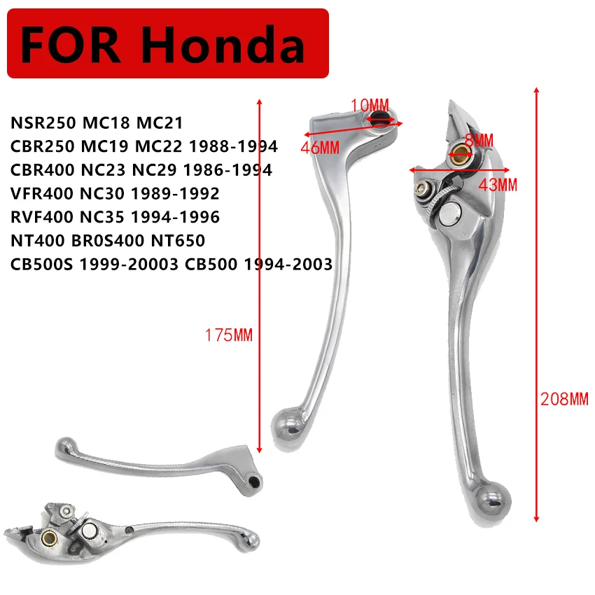 

Clutch Brake Lever Handle For Honda NSR250 MC18 MC21 CBR250 MC19 MC22 CBR400 NC23 NC29 VFR400 NC30 RVF400 NC35 NT400 BR0S400