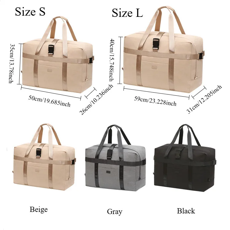 Female Short Distance Travel Duffels Bag Sports Luggage Moving Boarding Essential Storage Sack Foldable Set Pull Rod Pouch Items