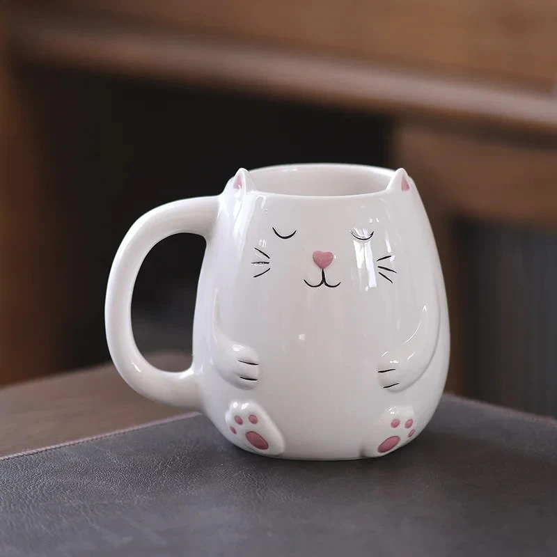 Cartoon Animal Cup Three-dimensional Ceramic Mug Coffee Mug Frog Hedgehog Cute Children's Breakfast Cup Christmas Gifts view 4