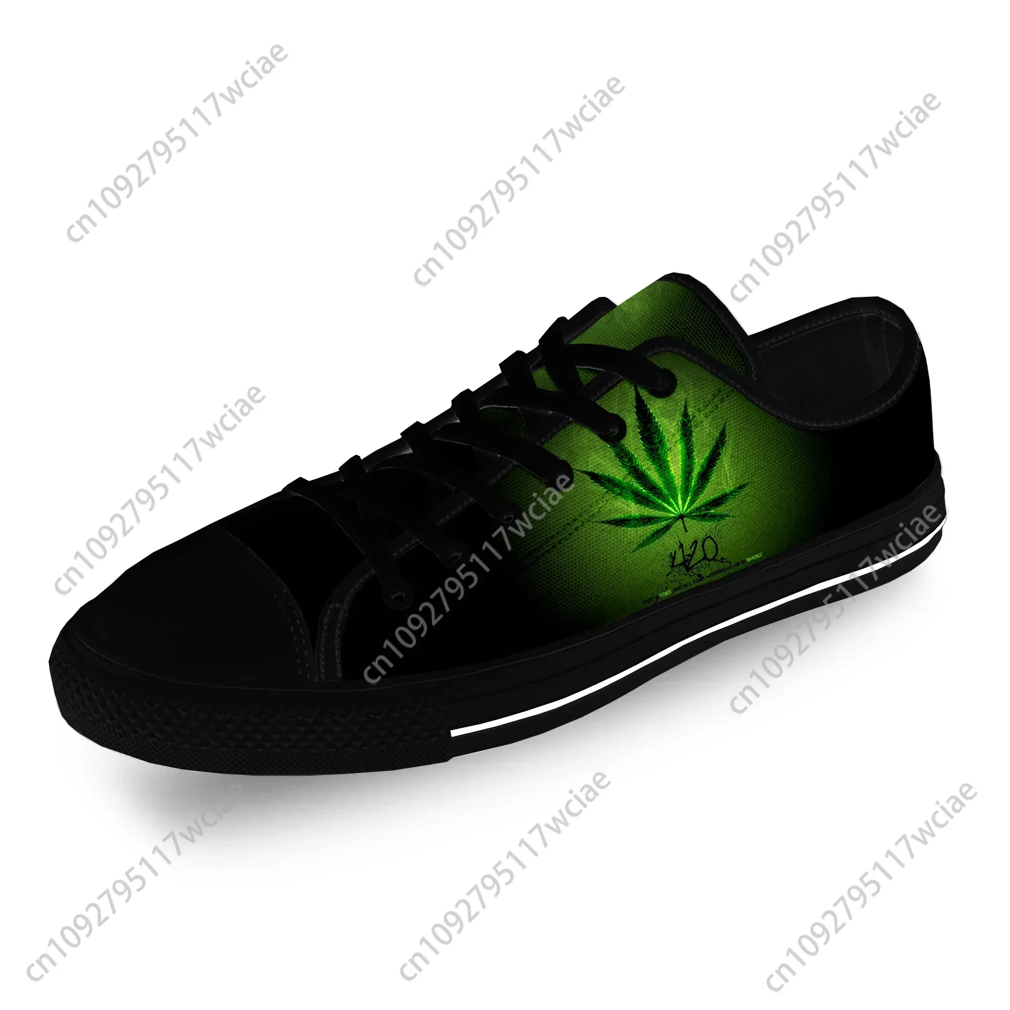 

Smoking 3D Weed Anime Funny Cool Casual Cloth Fashion 3D Print Low Top Canvas Shoes Men Women Lightweight Breathable Sneakers