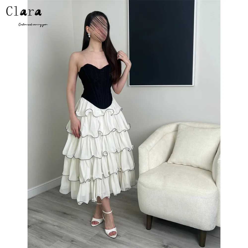

Clara Custom Sweetheart A Line Contrast Color Sleeveless Bespoke Occasion Dresses for Luxury Party Elegant Cocktail Dresses Prom