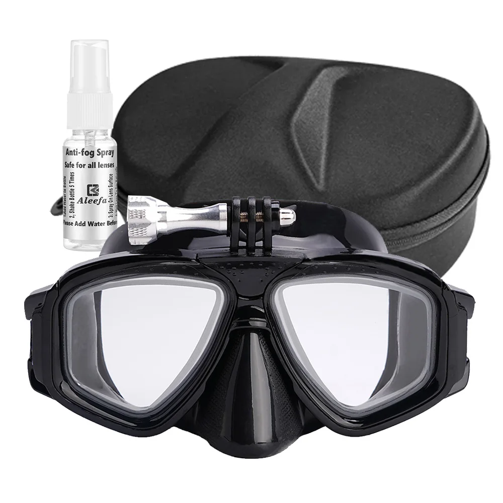 Scuba Diving Mask with Gopro mount Tempered Lens Dive Swimming Glasses,Nose Cover Goggles