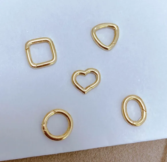 18k gold clasp karat gold connectors for chains heart shape triangle shape