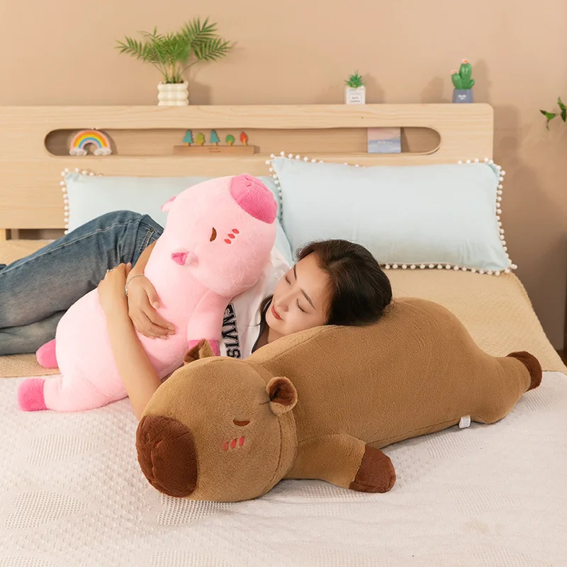 60cm Cartoon Anime Capybara Plush Doll Soft Pillow Stuffed Animals Soothing Sleeping Toys For Kids Birthday Christmas Gift