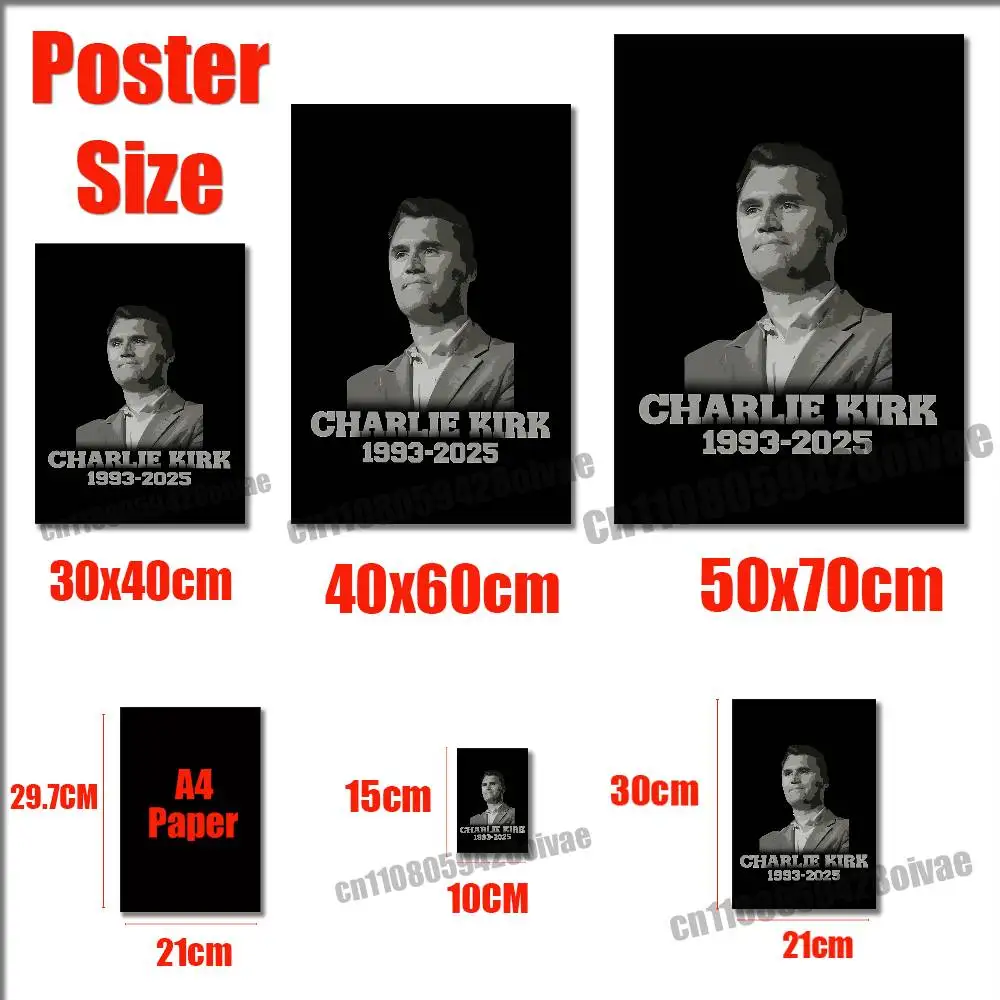 Charlie Kirk Jesus Cross Poster Stickers Suitable For Home Decoration 50x70cm Self-adhesive