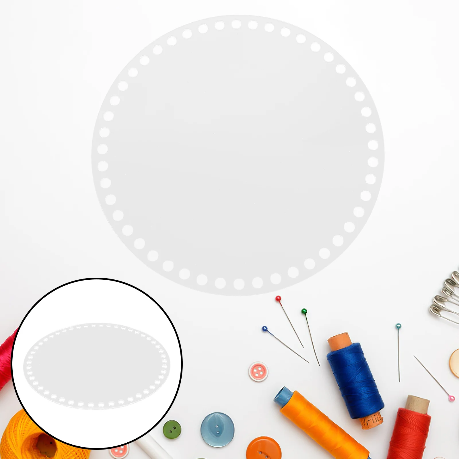 

8Pcs Acrylic Bag Bottom Shaper Transparent 18cm Round Base Board Handbag Shaper Crochet Basket DIY Crochet