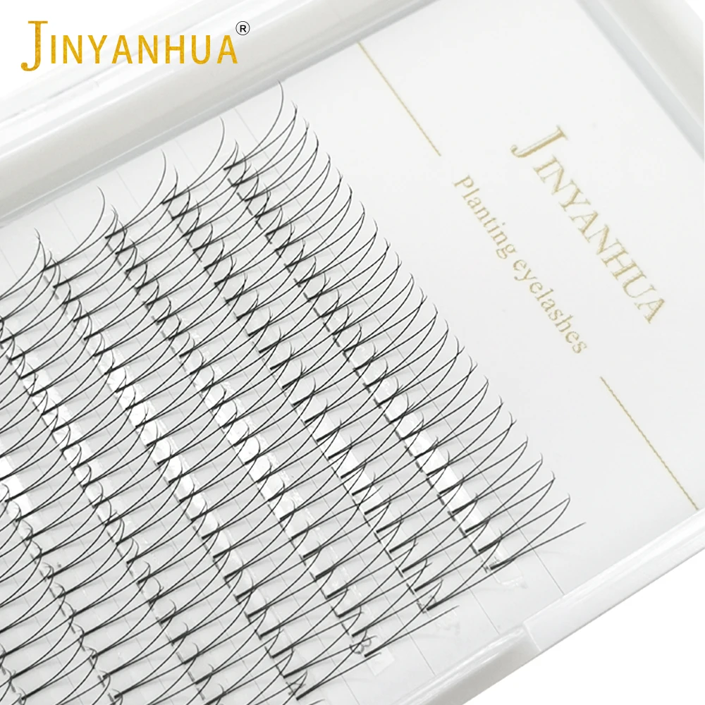 JINYANHUA 2d 3d Soft Natural Mink Eyelashes 3/12row Handmade Premade Volume Fans Eyelash Extension Maquillage Femme False Lashes