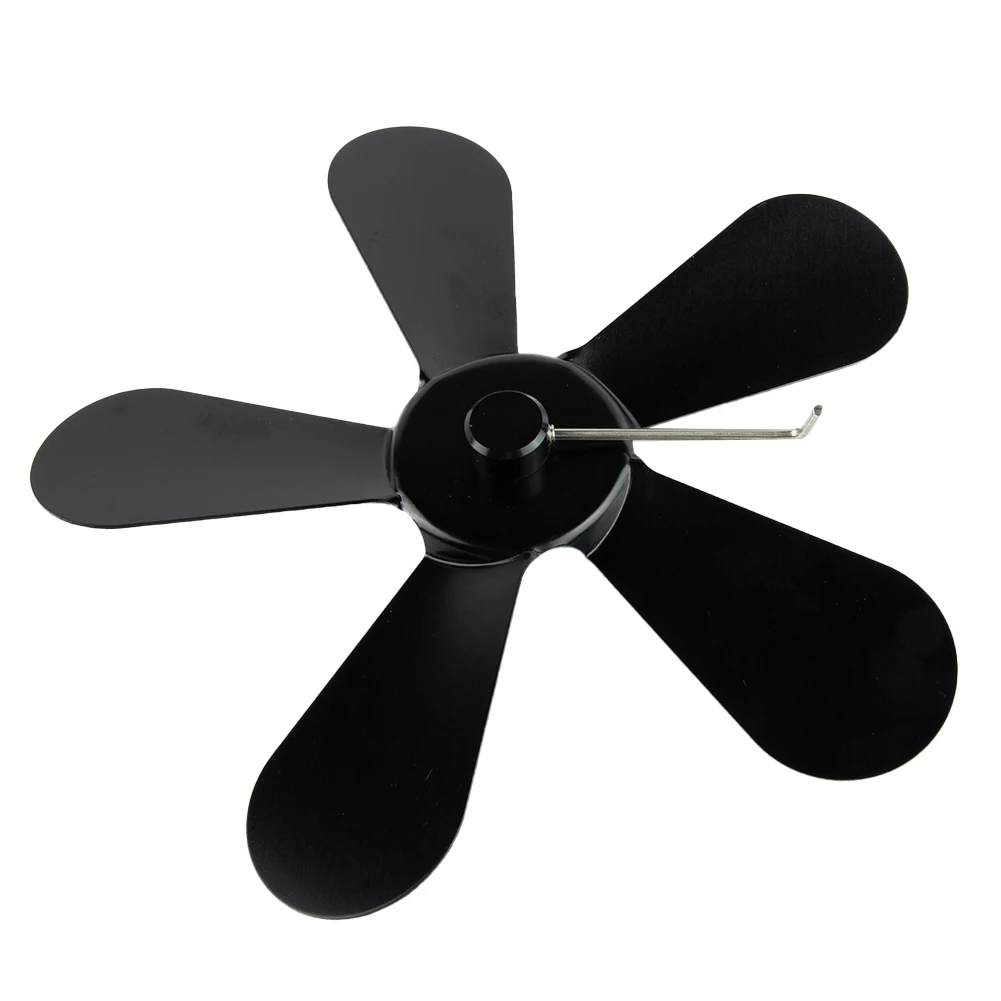 For Heat Powered Fan Blade Lightweight Log Replacement Stove Fan Wood 172mm 5-Blade Aluminum Alloy  For Heat Powered