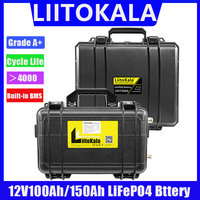 LiitoKala 12.8v 100Ah 150Ah Lifepo4 Battery Pack Lithium Iron Phosphate Deep Cycle Battery for boat motor inverter EU US Tax Fre