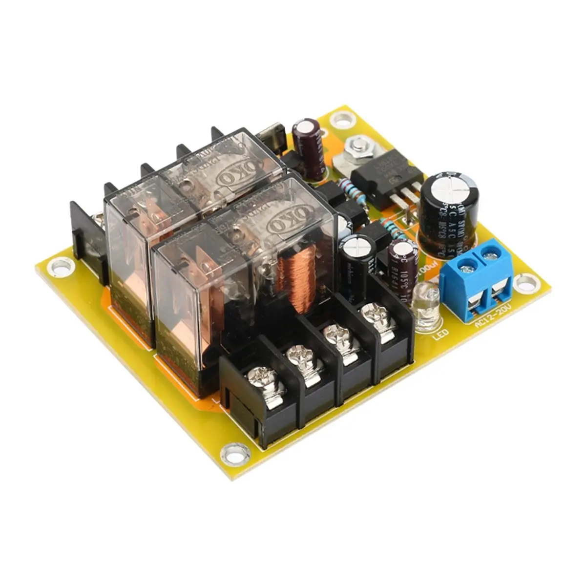 A64I Audio Speaker Protection Board Dual Channel 16A Contact Relay Isolation Power-Off Protector for Home Theater Speaker