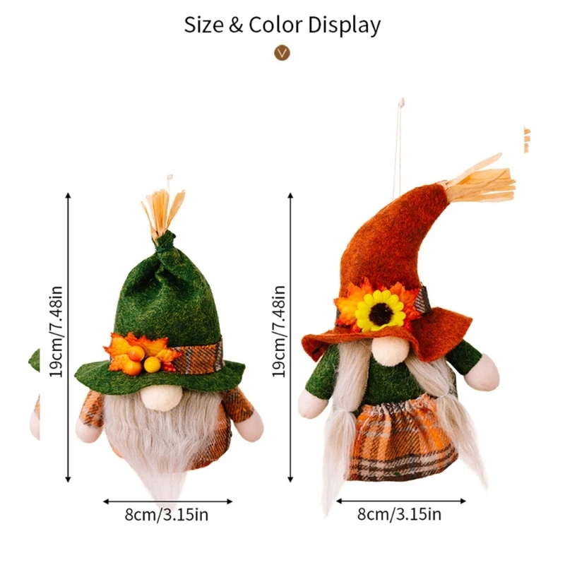 Thanksgiving Harvest Season No Face Durable Fabric No Face Hanging Decoration for Thanksgiving Holiday Display M68E