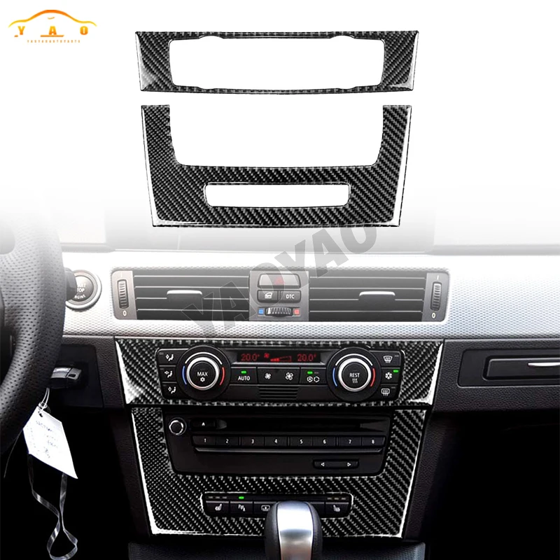 

Carbon fiber Air Conditioning CD Control Panel Stickers M performance Interior Trim Decoration For BMW E90 E92 E93