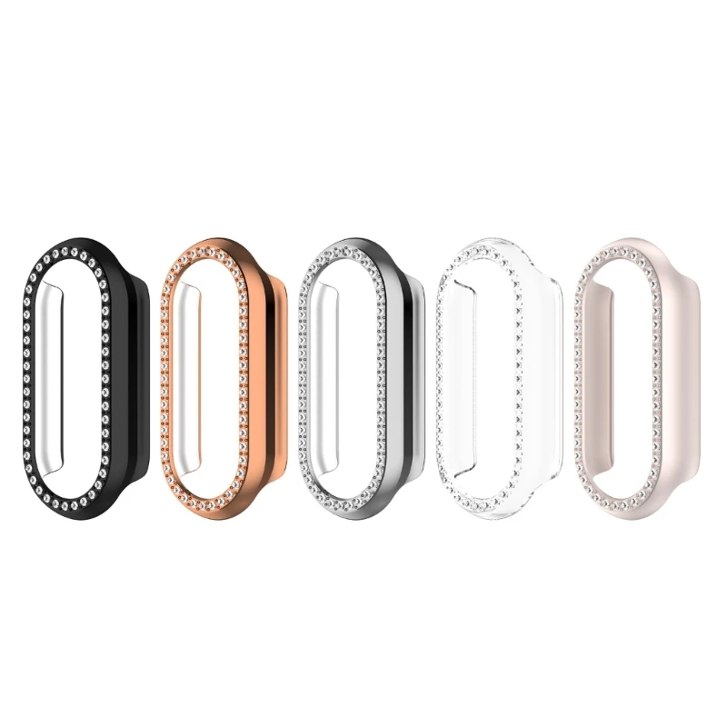 Fashionable Diamond Studded Protective Sleeve Screen Protector Cover Tempered Film Fit for XIAO-MI Band 9/9NFC Easy Installation