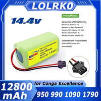 14.4V 12800mAh Li-ion Battery For Cecotec Conga Excellence 950 990 1090 Ecovacs Deebot DN621 601/605 Eufy RoboVac 35C i7 V710