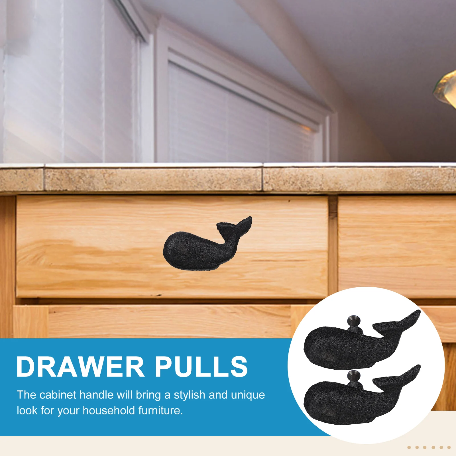 

2pcs Ocean Theme Cabinet Handle Iron Drawer Pulls Knobs Cast Iron Wardrobe Handles Decorative Cupboard Pull