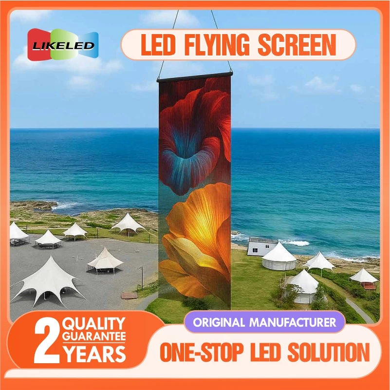 P20 Opvouwbaar LED Mesh-scherm voor drone-shows met HDR10+ en IP65 waterdichte hologramprojectie