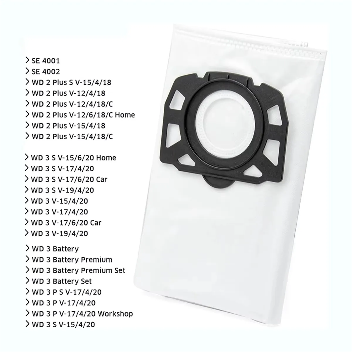 진공 청소기 백 필터, Karcher KFI 357 KFI357 KA 40, Karcher 2.863-314.0WD2 Plus WD3 용 교체 백