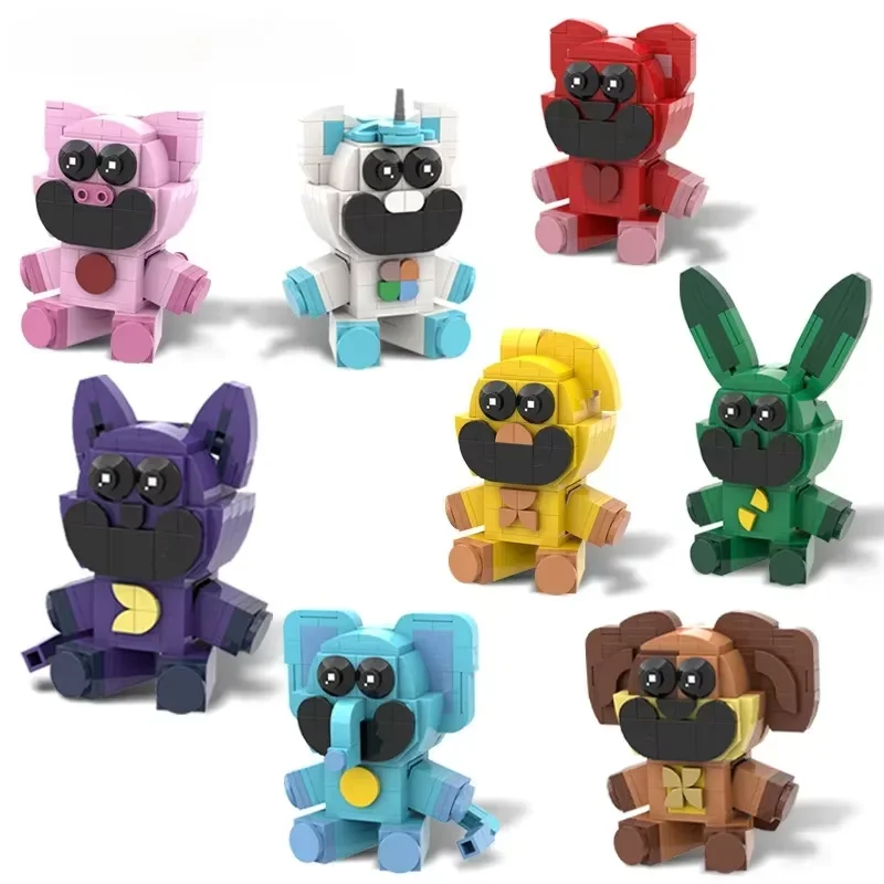 MOC Smiling Critters Building Blocks Sleep Rabbit Dogday And Catnap Cat Nap Dog Day Catnat Figure Toys Birthday Kids Gift