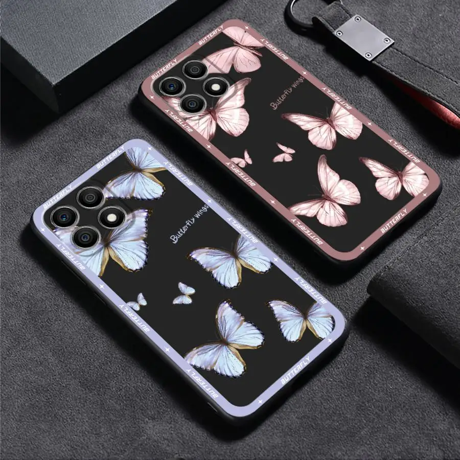 

Красный, синий чехол с бабочкой для Honor 8X90 X5b Magic5Lite X9a X8 X7 200 400 Lite X6 70, черный мягкий чехол для телефона