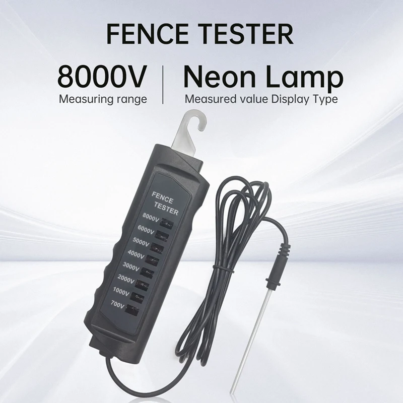 TOP FT-891 Electric Fence Tester 700-8000V Electronic Fence Pulse Voltage Detector Ultimate Safety For Horse Dairy Wildlife