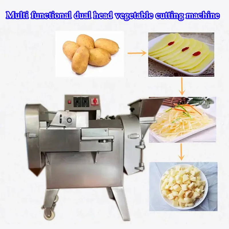 

220 В нарезка кубиками, измельчение, машина для нарезки кубиками «три в одном», многофункциональная машина для резки фруктов, коммерческая машина для резки овощей