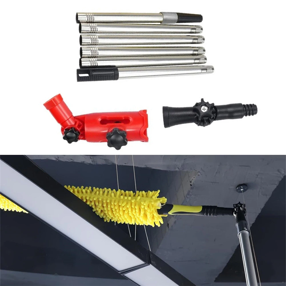 Telescopic Gutter Cleaning Poles 5 57ft with Adjustable Adapters Designed for Convenient Roof and Floor Cleaning