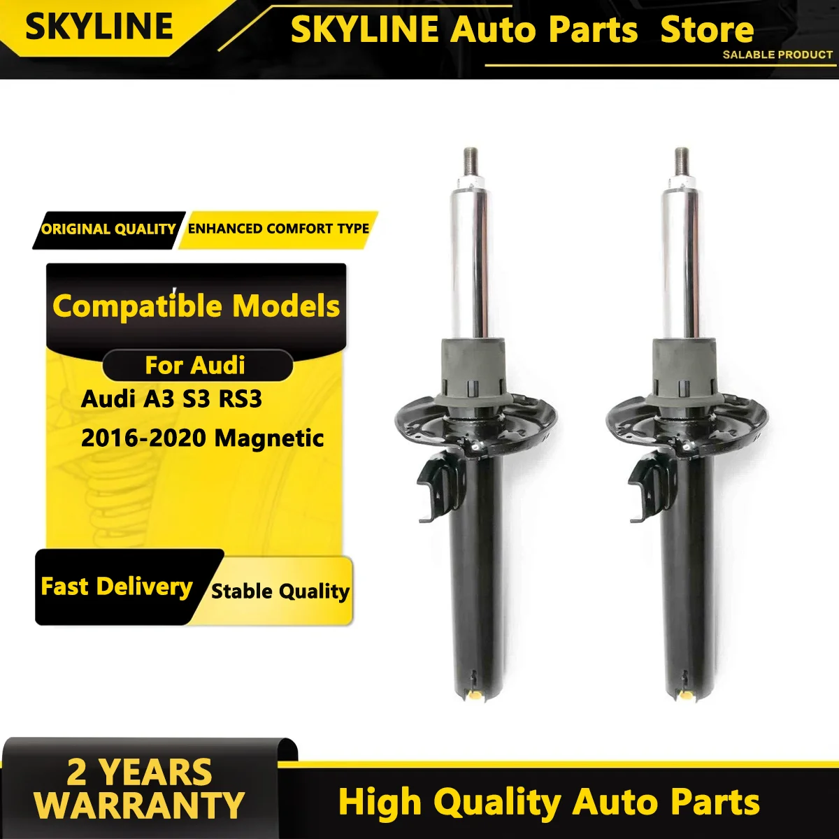 SKYLINE Pair Front Shock Absorbers For Audi A3 S3 RS3 2016-2020 Magnetic 8V0413029P