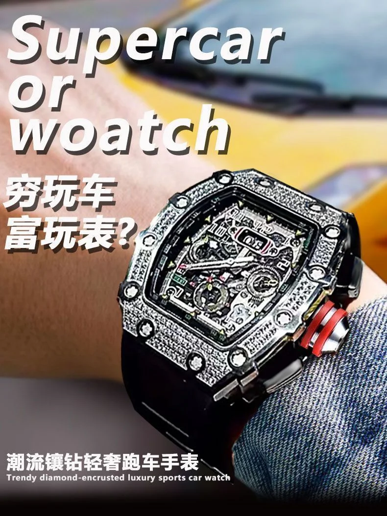 Orologio da uomo leggero marchio di lusso quadrante a botte moda luce notturna orologio sportivo data orologio Reloj L385