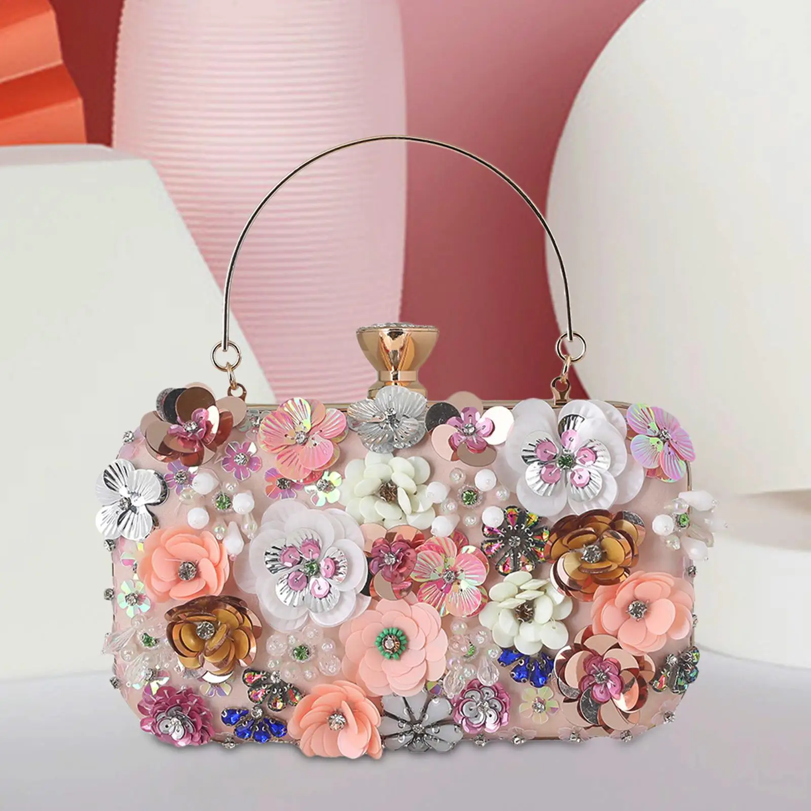 

Женская сумка, вечерний клатч с цветочным узором, элегантная сумочка для банкета, женская сумка для свадьбы и вечеринки, золотистого цвета