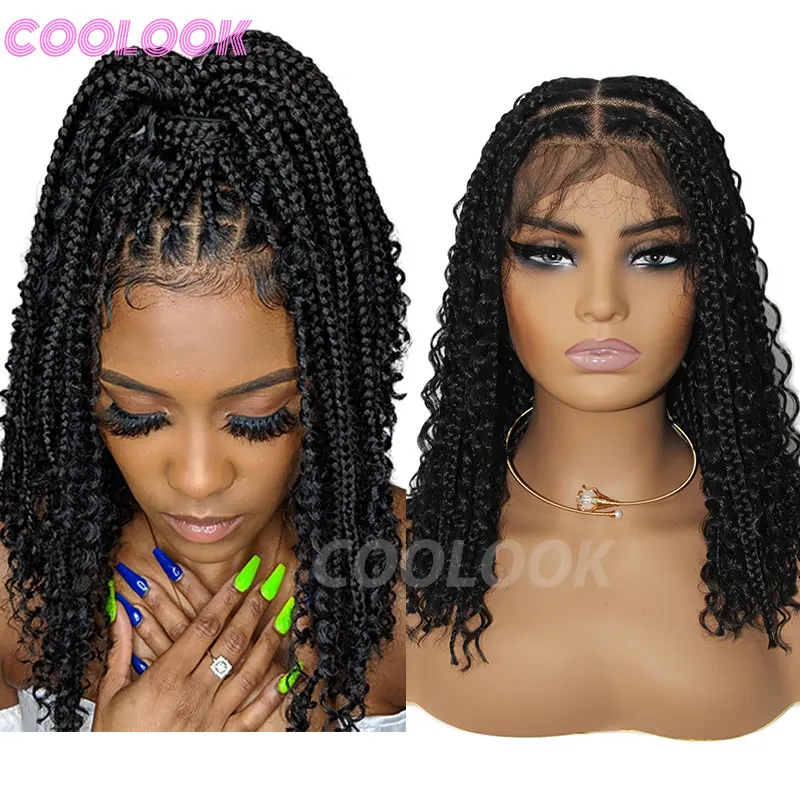 Short Bob Braided Wigs Synthetic Full Lace Wigs For Black Women 12