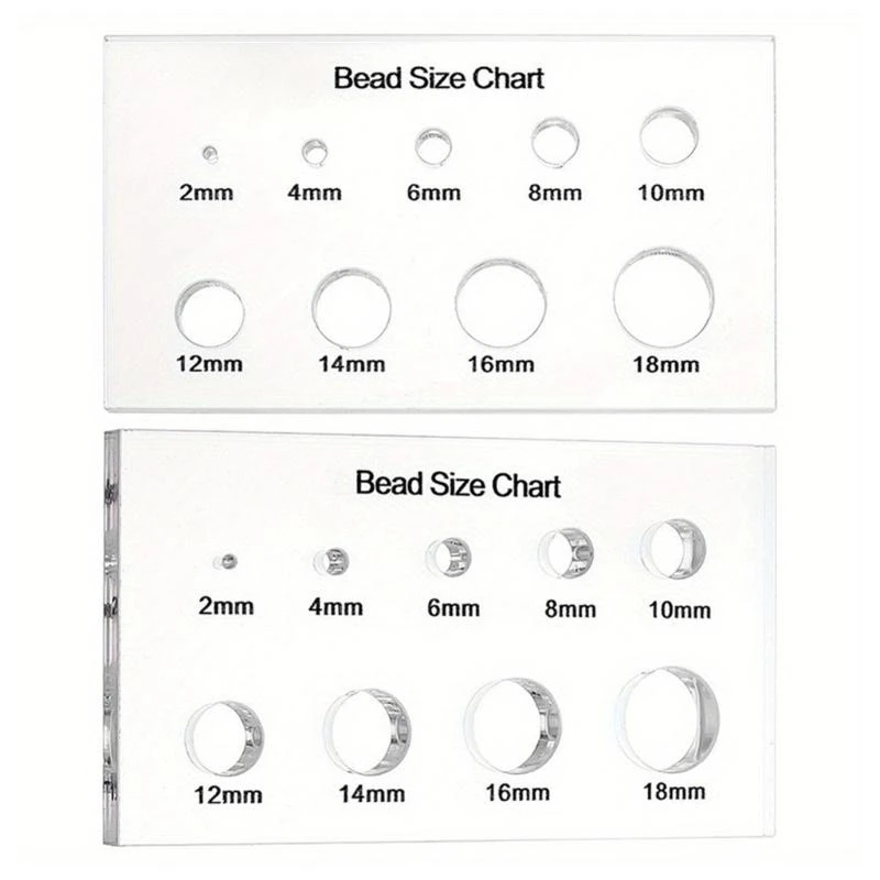 

LX9D Acrylic Bead Size Guide with 9 Standardized Holes Bead Measuring Ruler Professional Crafting Essential for Makers