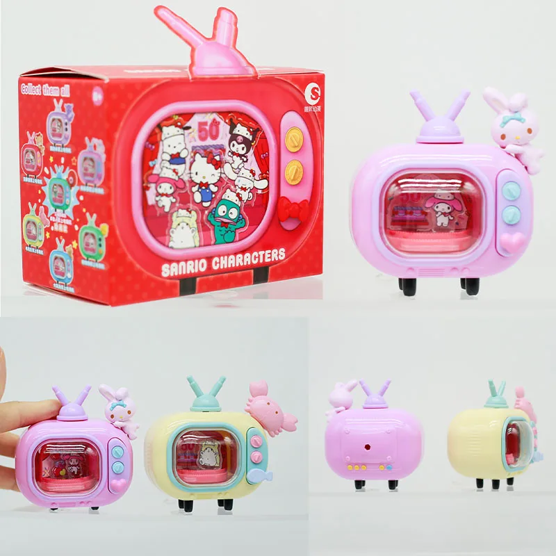 

Sanrio Family Hello Kitty 50th Pocket TV Melody Kuromi Cinnamoroll Pochacco Gifts Toy Model Anime Figures Collect Ornaments