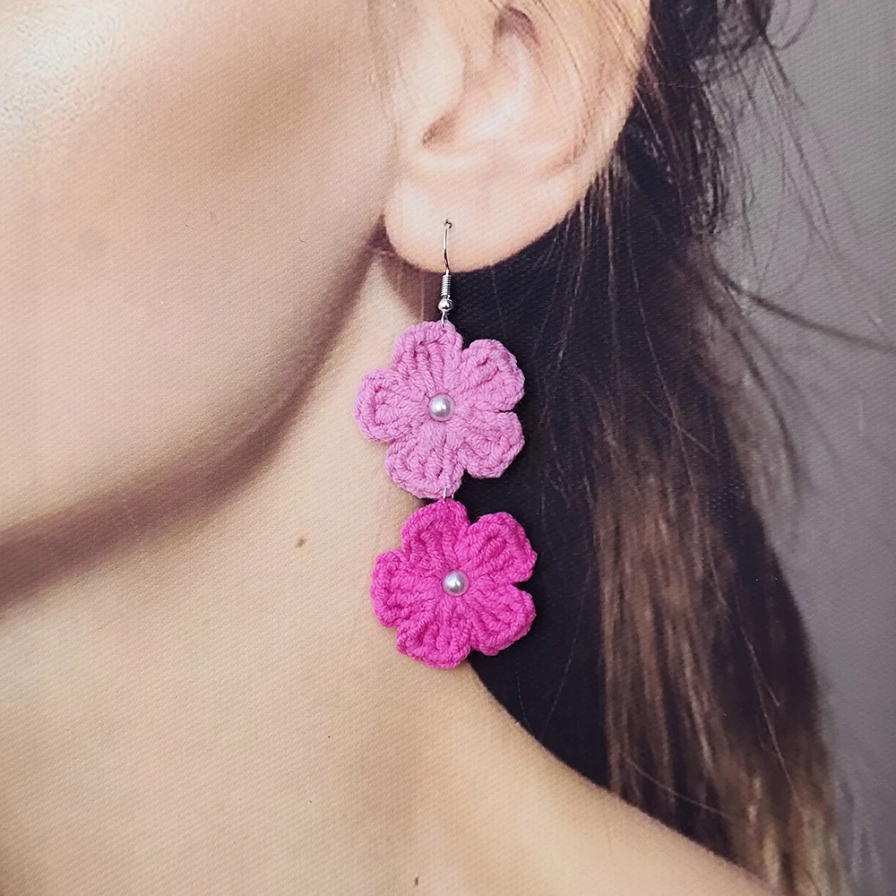 Original New Fashion Boho Beach Shell Crochet Earrings Large Circle Shell Tassel Dangle Drop Earring For Women