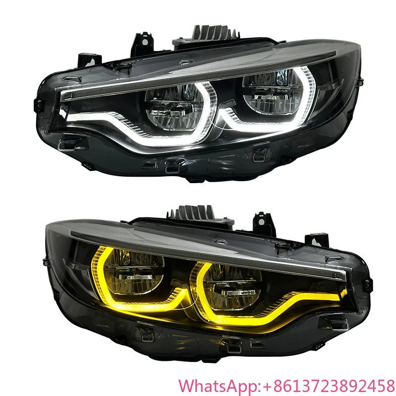 

Новая фара в сборе для BMW 4 серии F32 F36 F82 2013-2020, 12В, модифицированная под M4, GTS, с желтыми ДХО 6000K, универсальная установка