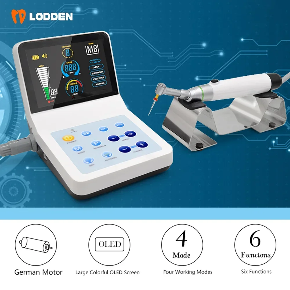 Motor Endo Dental 2 en 1, pantalla OLED r-smart-plus, localizador de 4 modos, pieza de mano de contraángulo, equipo de tratamiento de endodoncia para odontología