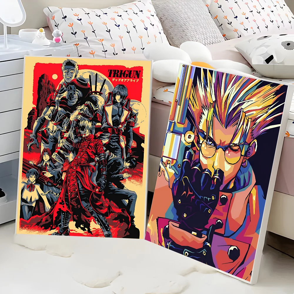 Japanese Manga T-Trigun Classic Movie Posters Fancy Wall Sticker For Living Room Bar Decoration Room Wall Decor