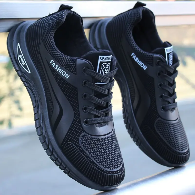 Zapatos De Hombre sepatu tenis pria, sneaker kasual musim panas sol tebal jala bernafas Anti Slip tahan aus