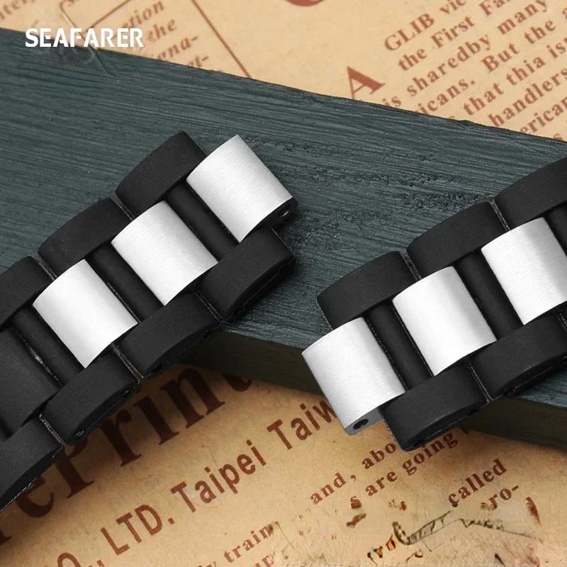 Rubber Watch Strap for Cartier 21th Century Waterproof Sweat-Proof Silicone Watchband Accessories 10 x20mm Wrist Strap