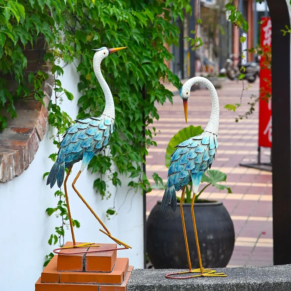 Outdoor courtyard iron art crane ornaments artificial animal garden landscaping high-value creative ornaments